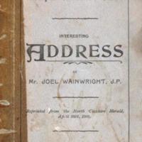 Booklet : Address given by J Wainwright JP : 1900