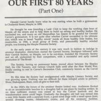 History of Carver Theatre &quot;Our First 80 Years&quot;