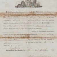 Licenced Certificate to retail beer and cider : 1847