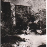 Photograph : Corn Mill, Marple Bridge with weir broken : date unknown