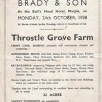 Auction sale particulars for Throstle Grove Farm : 1938