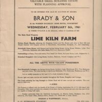 Sales Details : Auction of Lime Kiln Farm :1961