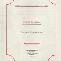 Conveyance &amp; Agreement : Mellor Sports Club : 1985