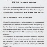 Talk : &quot;The Old Vicarage&quot; : Given by Ann Hearle : 2005