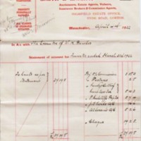 Executors : W H Bowker : 1921 Accounts &amp; Auctioneers Receipted Invoice 1922