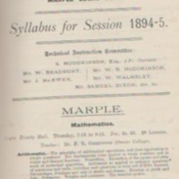 Technical Instruction Committee Ledger  : Marple : 1893-1965
