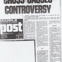 Newspaper cuttings relating to  Cobden Cross from 1970&#039;s